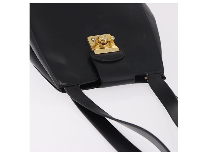 Borsa a tracolla Salvatore Ferragamo in pelle nera e oro Auth ka4956 Nero D'oro - vista 7
