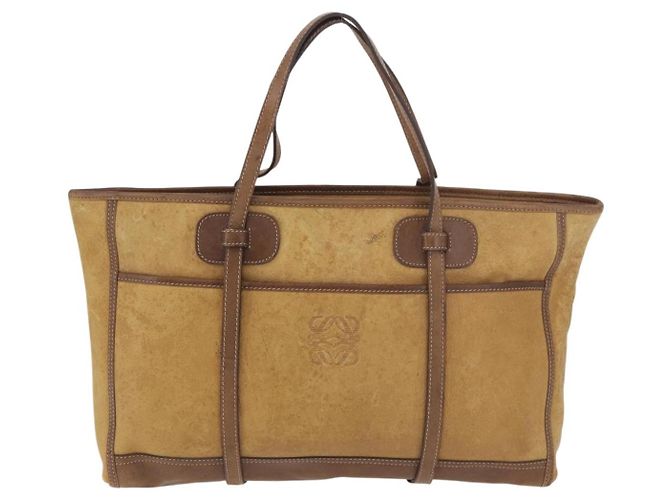 LOEWE Anagram Tote Bag Canvas Beige Gold Auth bs35617 Golden - Ansicht 13