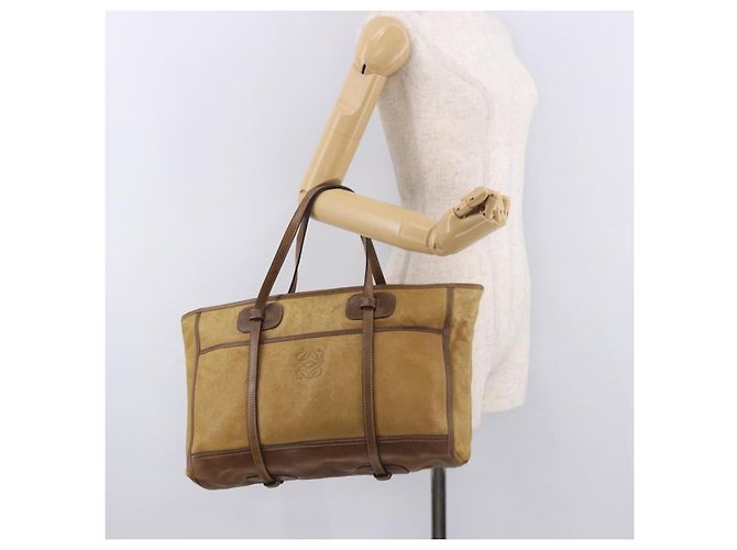 LOEWE Anagram Tote Bag Canvas Beige Gold Auth bs35617 Golden - Ansicht 21