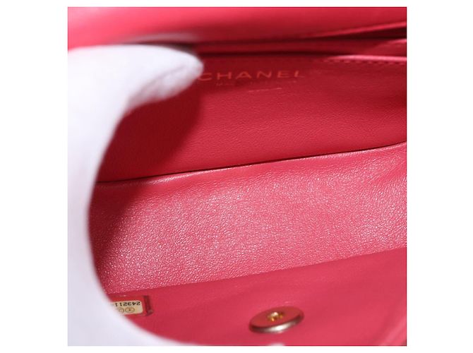 Borsa a mano CHANEL Chevron V Stitch Top Handle in pelle di agnello 2way Rosa CC Auth 189342SAM D'oro - vista 23