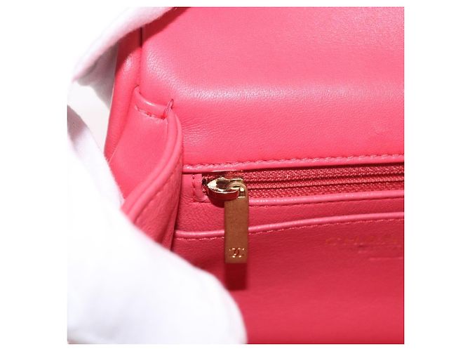 Borsa a mano CHANEL Chevron V Stitch Top Handle in pelle di agnello 2way Rosa CC Auth 189342SAM D'oro - vista 26