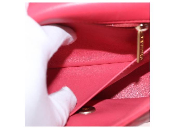 Borsa a mano CHANEL Chevron V Stitch Top Handle in pelle di agnello 2way Rosa CC Auth 189342SAM D'oro - vista 28