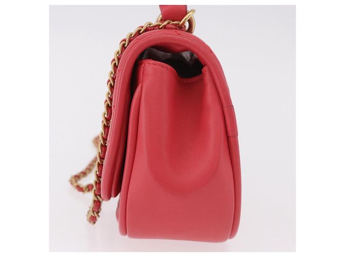 Borsa a mano CHANEL Chevron V Stitch Top Handle in pelle di agnello 2way Rosa CC Auth 189342SAM D'oro - vista 4