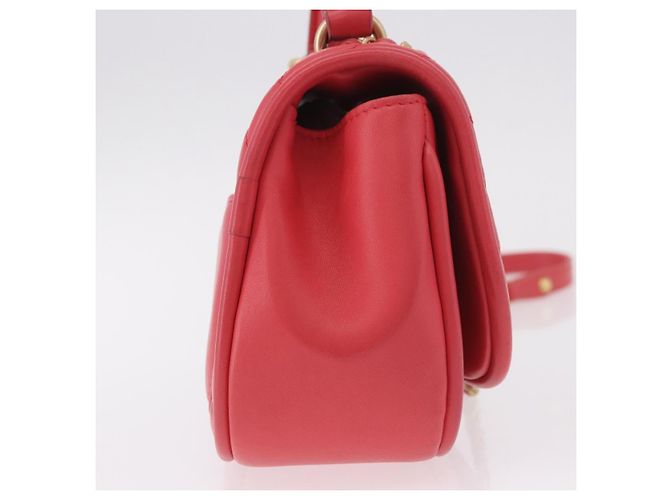 Borsa a mano CHANEL Chevron V Stitch Top Handle in pelle di agnello 2way Rosa CC Auth 189342SAM D'oro - vista 5
