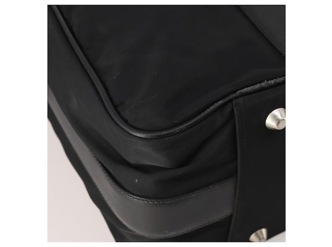 PRADA Boston Bag Nylon Schwarz Silber Authentisch bs35527 - Ansicht 13