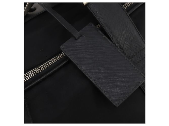 PRADA Boston Bag Nylon Schwarz Silber Authentisch bs35527 - Ansicht 15