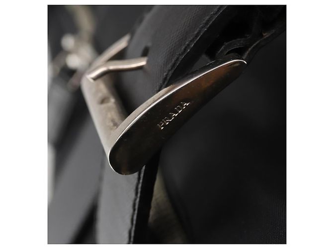 PRADA Boston Bag Nylon Schwarz Silber Authentisch bs35527 - Ansicht 17