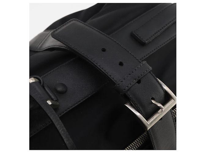 PRADA Boston Bag Nylon Schwarz Silber Authentisch bs35527 - Ansicht 18