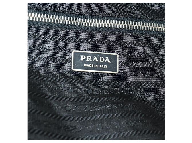 PRADA Boston Bag Nylon Schwarz Silber Authentisch bs35527 - Ansicht 22