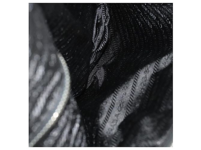 PRADA Boston Bag Nylon Schwarz Silber Authentisch bs35527 - Ansicht 24