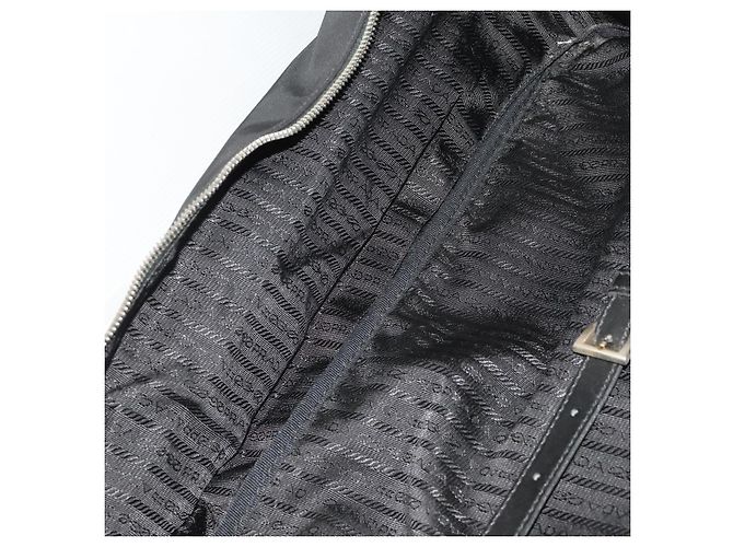 PRADA Boston Bag Nylon Schwarz Silber Authentisch bs35527 - Ansicht 27