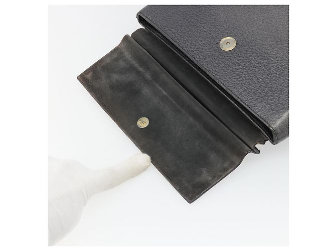 Borsa a mano GUCCI Bamboo in pelle nera e oro 001 3444 1887 Auth 187814 Nero D'oro - vista 16