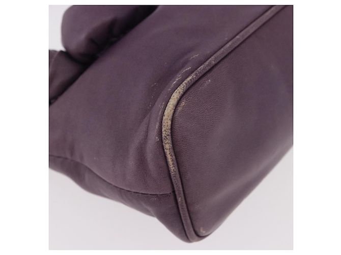 PRADA Pouch Accessori in Pelle Viola Oro Auth 189372A D'oro Porpora - vista 10