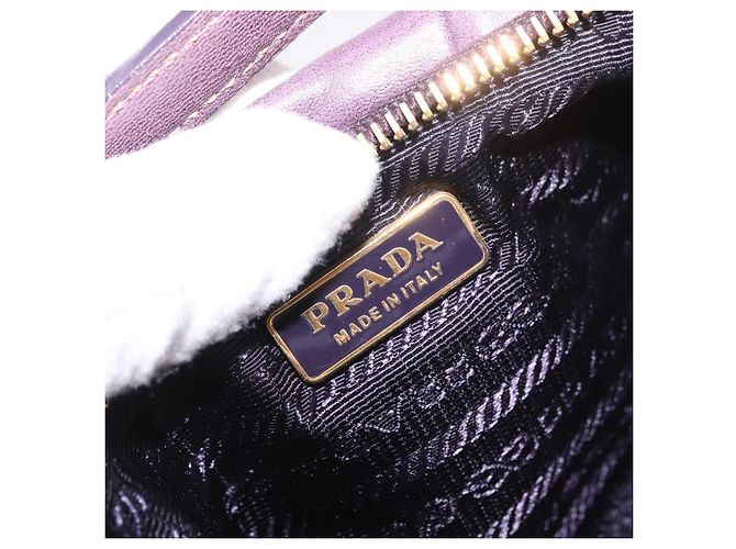 PRADA Pouch Accessori in Pelle Viola Oro Auth 189372A D'oro Porpora - vista 16