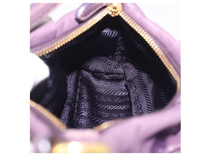 PRADA Pouch Accessori in Pelle Viola Oro Auth 189372A D'oro Porpora - vista 18