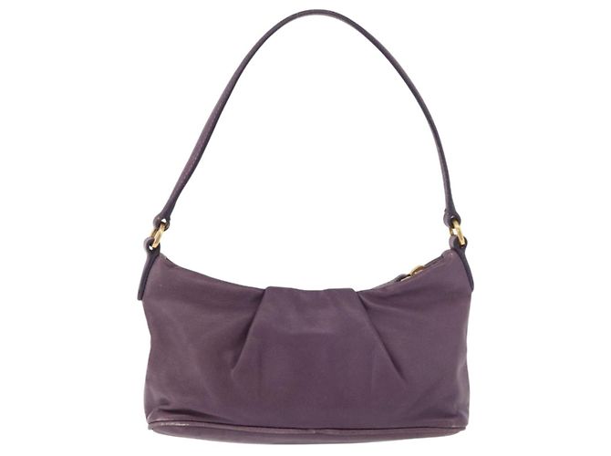 PRADA Pouch Accessori in Pelle Viola Oro Auth 189372A D'oro Porpora - vista 3