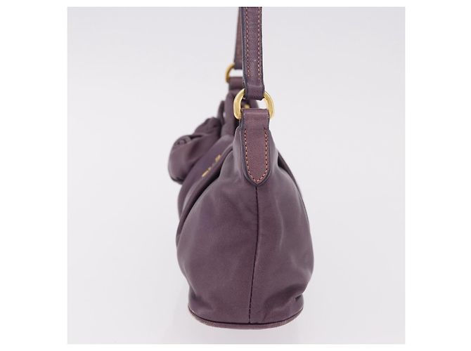 PRADA Pouch Accessori in Pelle Viola Oro Auth 189372A D'oro Porpora - vista 4