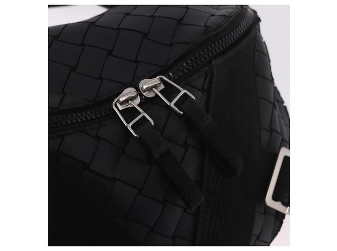 BOTTEGA VENETA INTRECCIATO Body Bag Pelle Nero Argento Auth bs35683A - vista 14