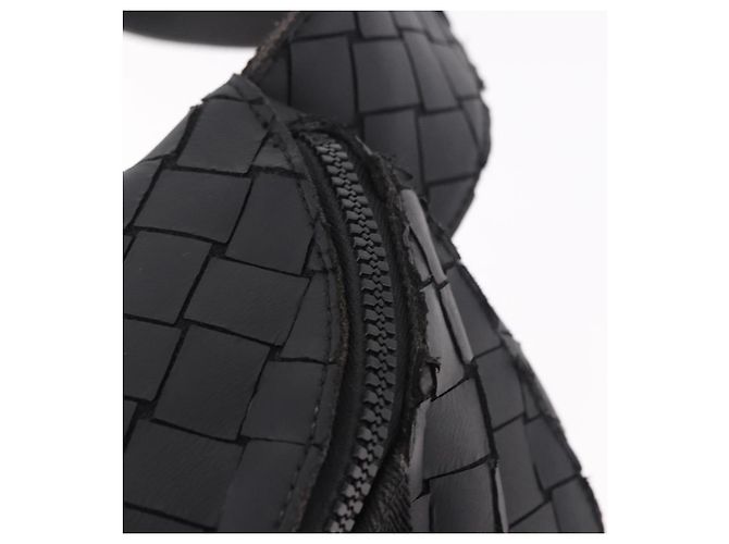 BOTTEGA VENETA INTRECCIATO Body Bag Pelle Nero Argento Auth bs35683A - vista 15