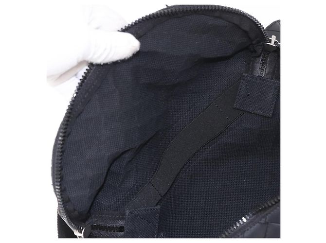 BOTTEGA VENETA INTRECCIATO Body Bag Pelle Nero Argento Auth bs35683A - vista 17