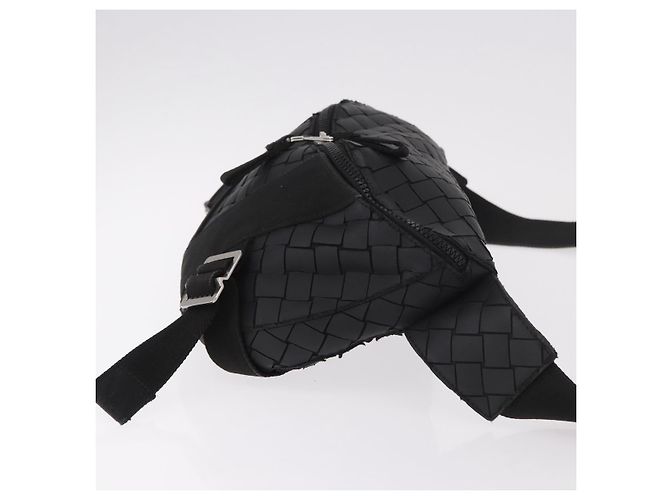 BOTTEGA VENETA INTRECCIATO Body Bag Pelle Nero Argento Auth bs35683A - vista 4