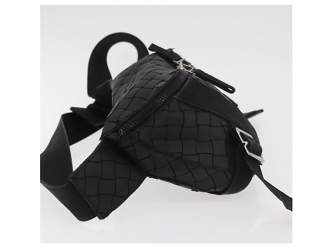 BOTTEGA VENETA INTRECCIATO Body Bag Pelle Nero Argento Auth bs35683A - vista 5