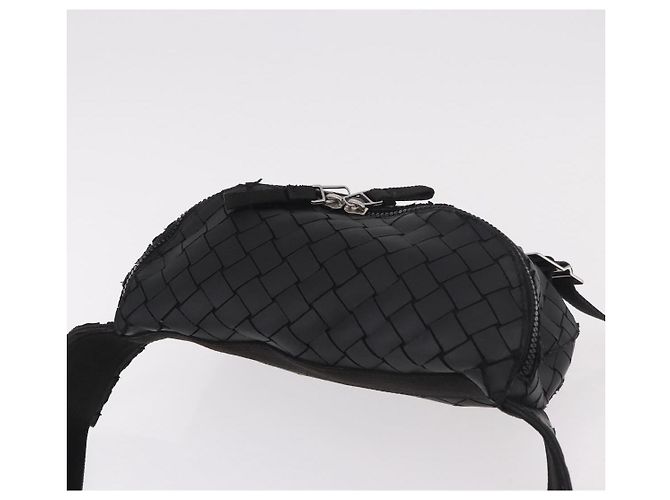 BOTTEGA VENETA INTRECCIATO Body Bag Pelle Nero Argento Auth bs35683A - vista 6