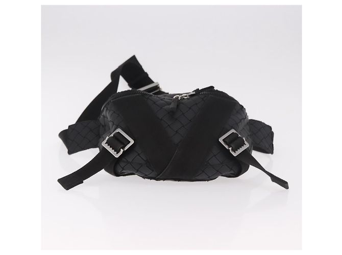 BOTTEGA VENETA INTRECCIATO Body Bag Pelle Nero Argento Auth bs35683A - vista 9