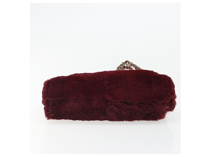 CHANEL Borsa a Spalla con Catena in Pelliccia Rossa CC Auth BA13649V Rosso - vista 10