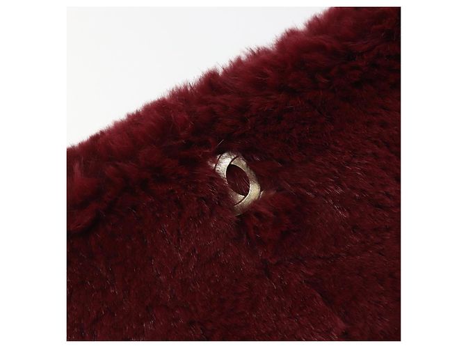 CHANEL Borsa a Spalla con Catena in Pelliccia Rossa CC Auth BA13649V Rosso - vista 15