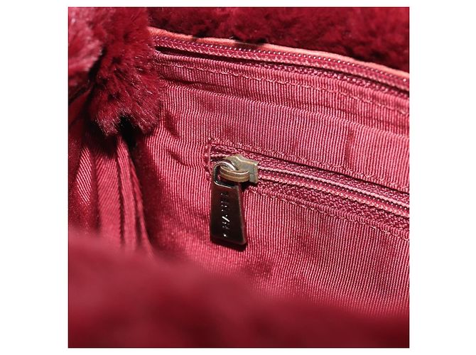 CHANEL Borsa a Spalla con Catena in Pelliccia Rossa CC Auth BA13649V Rosso - vista 21