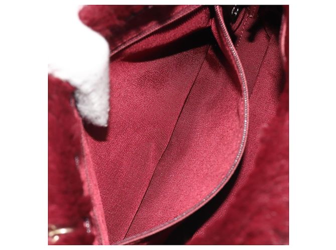 CHANEL Borsa a Spalla con Catena in Pelliccia Rossa CC Auth BA13649V Rosso - vista 22