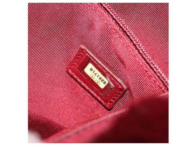 CHANEL Borsa a Spalla con Catena in Pelliccia Rossa CC Auth BA13649V Rosso - vista 23