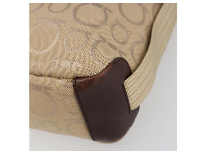 Borsa a tracolla Salvatore Ferragamo in tela beige e oro Auth hk3800 D'oro - vista 10