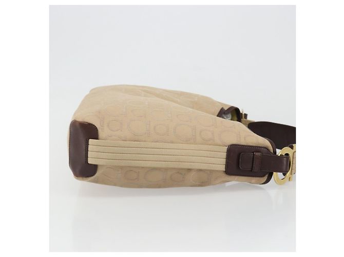 Borsa a tracolla Salvatore Ferragamo in tela beige e oro Auth hk3800 D'oro - vista 4
