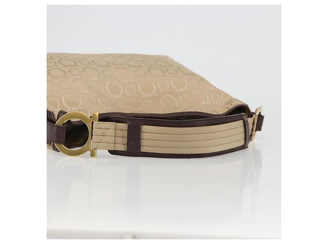 Borsa a tracolla Salvatore Ferragamo in tela beige e oro Auth hk3800 D'oro - vista 7