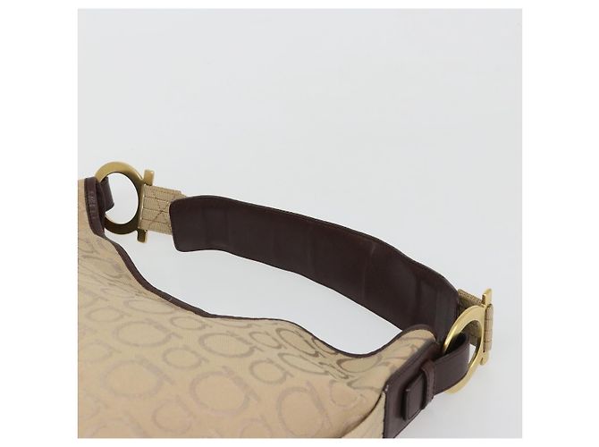 Borsa a tracolla Salvatore Ferragamo in tela beige e oro Auth hk3800 D'oro - vista 8