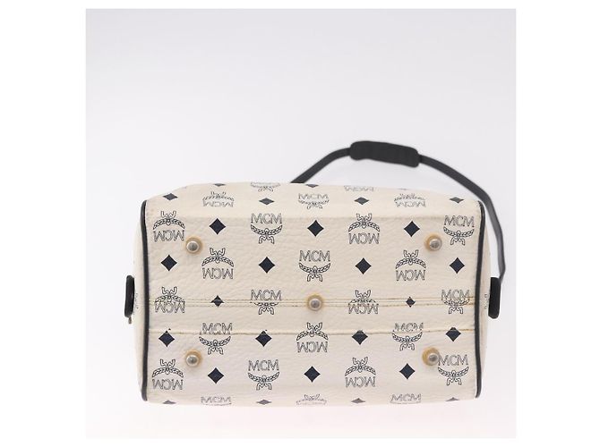 Borsa Boston MCM in PVC e pelle White Gold Auth 187279 Bianco D'oro - vista 11