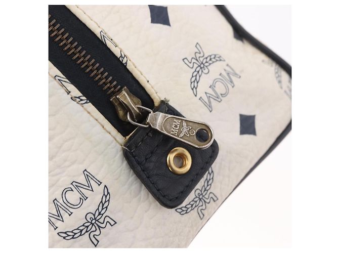 Borsa Boston MCM in PVC e pelle White Gold Auth 187279 Bianco D'oro - vista 17