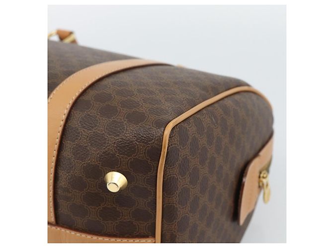 Céline Borsa Boston CELINE in tela Macadam PVC Pelle Marrone Oro Auth 187697A D'oro - vista 13