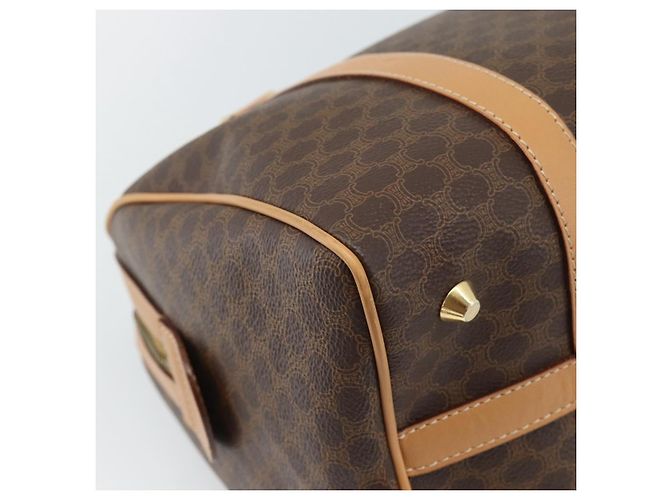 Céline Borsa Boston CELINE in tela Macadam PVC Pelle Marrone Oro Auth 187697A D'oro - vista 14