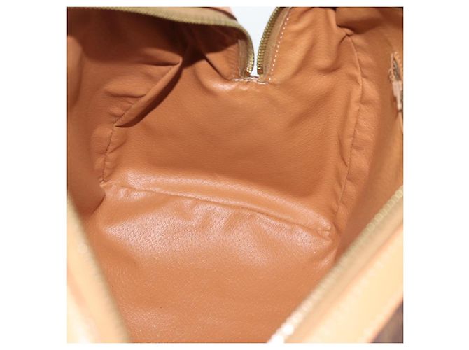Céline Borsa Boston CELINE in tela Macadam PVC Pelle Marrone Oro Auth 187697A D'oro - vista 19