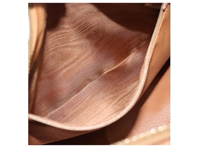 Céline Borsa Boston CELINE in tela Macadam PVC Pelle Marrone Oro Auth 187697A D'oro - vista 21