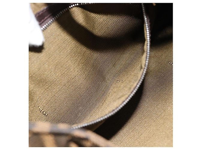 Borsa a Spalla FENDI Mamma Baguette in Tela Zucca Nero Marrone Argento Auth am11931V - vista 20