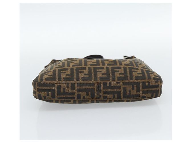 Borsa a Spalla FENDI Mamma Baguette in Tela Zucca Nero Marrone Argento Auth am11931V - vista 9
