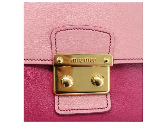 Borsa Miu Miu in pelle 2way Rosa Oro RN0726 Auth am11972V D'oro - vista 17