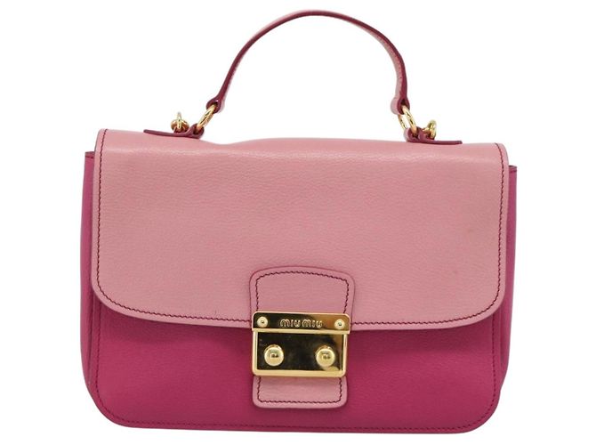 Borsa Miu Miu in pelle 2way Rosa Oro RN0726 Auth am11972V D'oro - vista 2