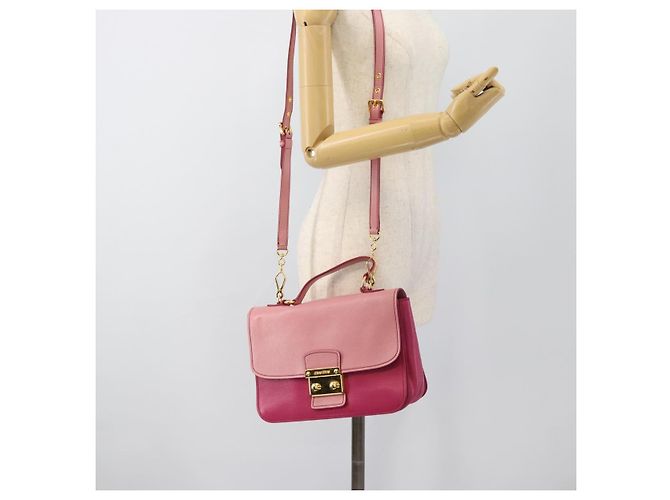 Borsa Miu Miu in pelle 2way Rosa Oro RN0726 Auth am11972V D'oro - vista 29