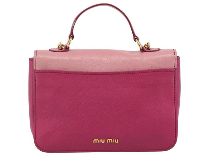 Borsa Miu Miu in pelle 2way Rosa Oro RN0726 Auth am11972V D'oro - vista 3
