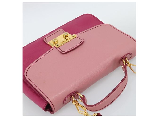 Borsa Miu Miu in pelle 2way Rosa Oro RN0726 Auth am11972V D'oro - vista 6